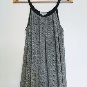Black & White Herringbone Shift Dress